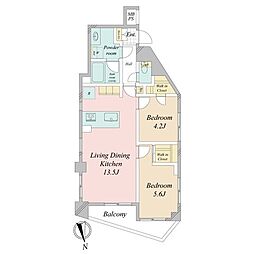 中野坂上アムフラット 1SLDKの間取り