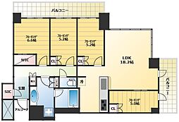 シエリアタワー大阪堀江 4LDKの間取図画像