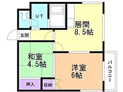 ソシアルコートN.25 2DKの間取図画像