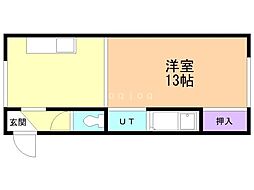 サンリバーN-15 ワンルームの間取図画像