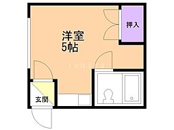 北24条駅ハウス ワンルームの間取図画像