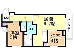 クラッセ札幌シティアクシアノーステラス 2LDKの間取図画像