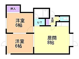 フォーサイト新琴似 2LDKの間取図画像