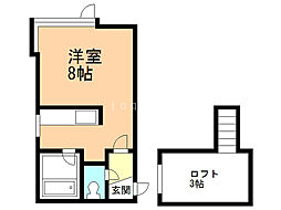 ツインコートB ワンルームの間取図画像