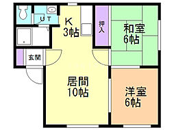 ウインディア54 2LDKの間取図画像