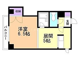 ノースランド北19条 1LDKの間取図画像