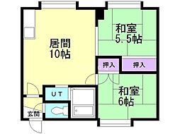 TMコーポラス 2LDKの間取図画像