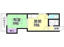 Fビル 1LDKの間取図画像