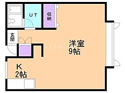 コートインディゴ 1Kの間取図画像