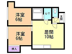 コーポ丸正 2LDKの間取図画像