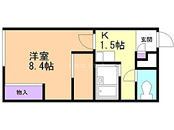 レオパレスビクトワール 1Kの間取図画像