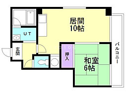 アルファスクエア麻生 1LDKの間取図画像