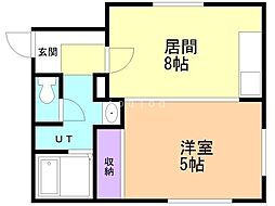 ウィスタリア25 1LDKの間取図画像