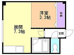 パレスサザンクロス 1LDKの間取図画像