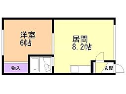 リリーマンション 1LDKの間取図画像