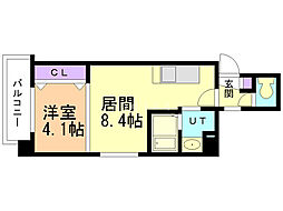 クラッセ北大前3 1DKの間取図画像