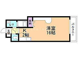 クレステージ北32 1Kの間取図画像