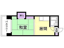 プラザハイツ24 1DKの間取図画像