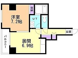 メゾン・ド東麻生 1DKの間取図画像
