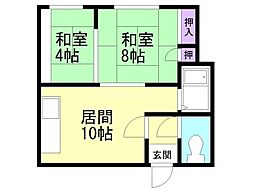 藤ハイム 2LDKの間取図画像