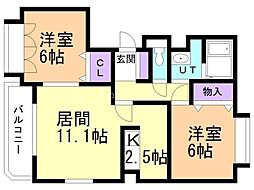 ノーヴァ32A 2LDKの間取図画像