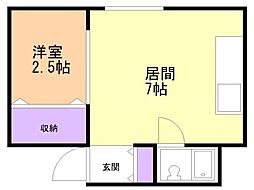 ノース18 1DKの間取図画像