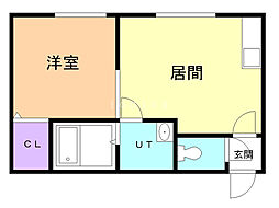 エルムN23A 1DKの間取図画像
