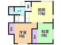 マコトマンション 2LDKの間取図画像