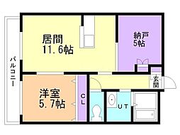 プレシャスコートアネックス 1SLDKの間取図画像