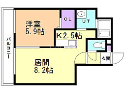 PremiereN21 1LDKの間取図画像
