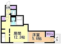 レジデンス北18条 1LDKの間取図画像