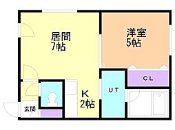 ラ・ガーレ麻生 1LDKの間取図画像