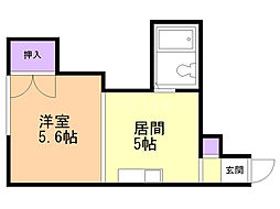 ロイヤルステージN16 1DKの間取図画像