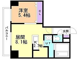 BIBOタワー札幌 1LDKの間取図画像