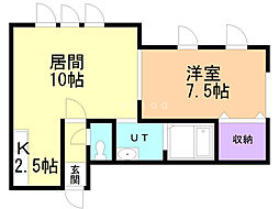アルコ・イリス2 1LDKの間取図画像