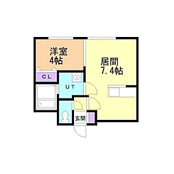 GRNDE札幌北大前 1DKの間取図画像