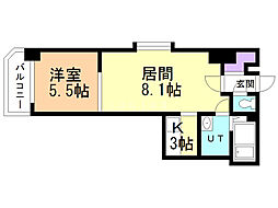さくらハイツ2 1LDKの間取図画像