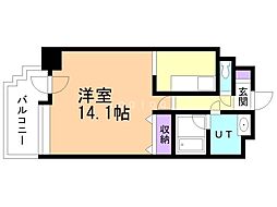 ガーネット23 1Kの間取図画像