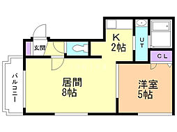 グランメール麻生 1LDKの間取図画像