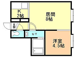 レユシール北25 1LDKの間取図画像