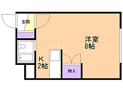 キャスティ・86 1Kの間取図画像