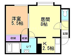 あららぎ館 1LDKの間取図画像