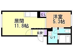 サウスウィング 1LDKの間取図画像