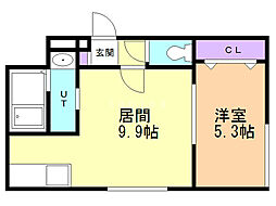 プリマクラッセ 1LDKの間取図画像