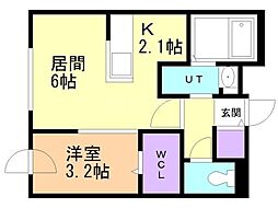 仮)アルファスクエア北25西5 1LDKの間取図画像