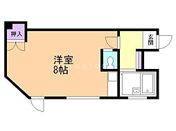 OMレジデンスN35 ワンルームの間取図画像
