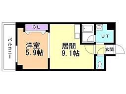 美工ビル 1LDKの間取図画像