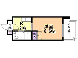あおばビルN25 1Kの間取図画像