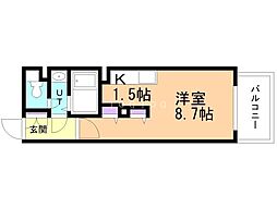 グレースコート北18条 1Kの間取図画像
