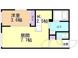 ASTAGE北9条 1LDKの間取図画像